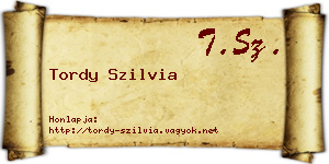 Tordy Szilvia névjegykártya