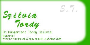 szilvia tordy business card